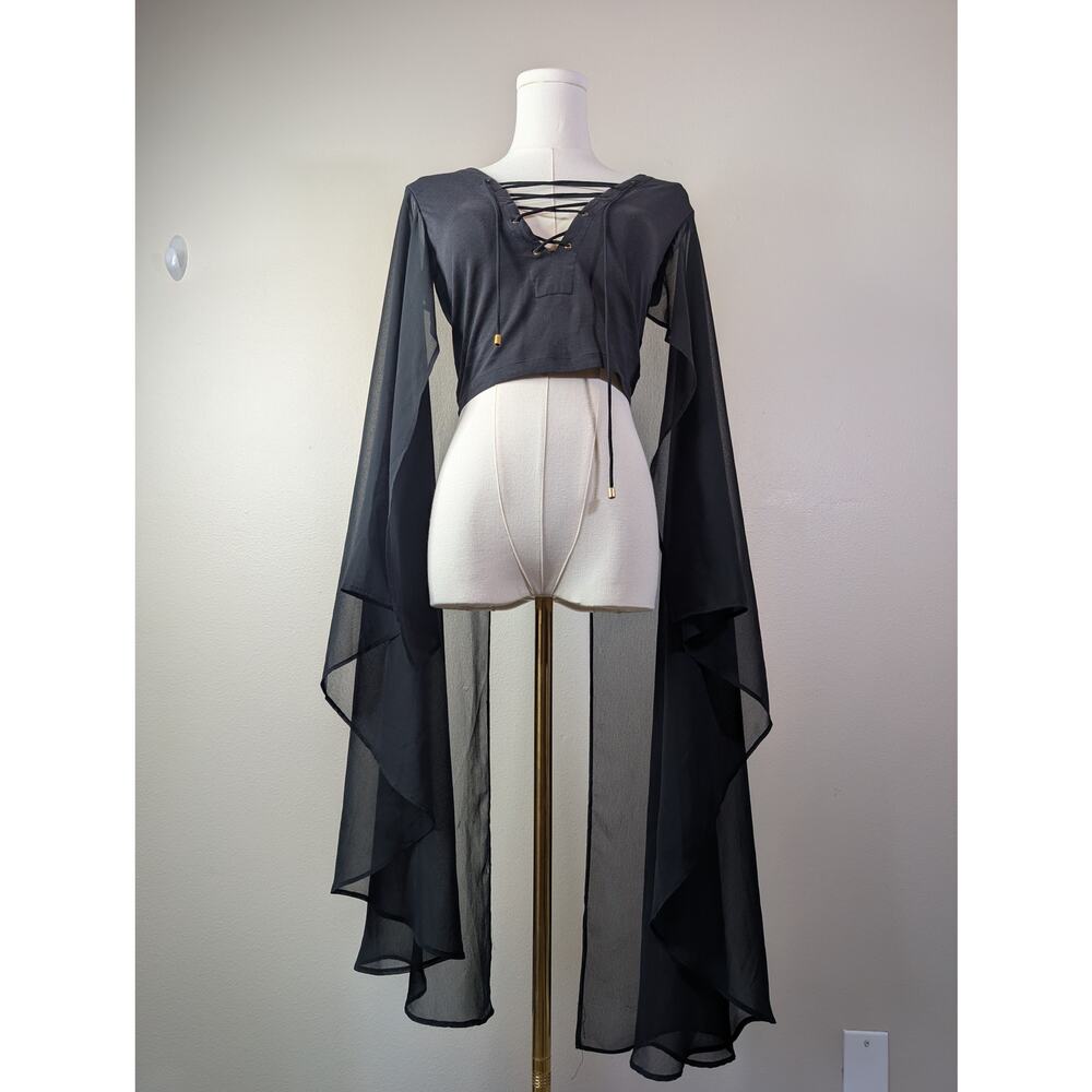 Elegant Black Sheer Women's Top